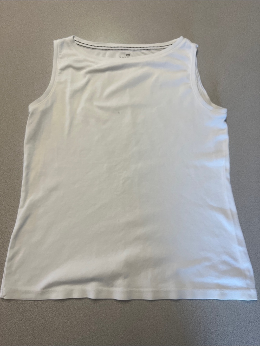 Talbots White Sleeveless Cotton Tank Top